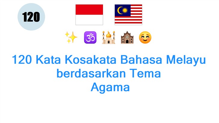 120 Kata Kosakata Bahasa Melayu berdasarkan Tema: Agama